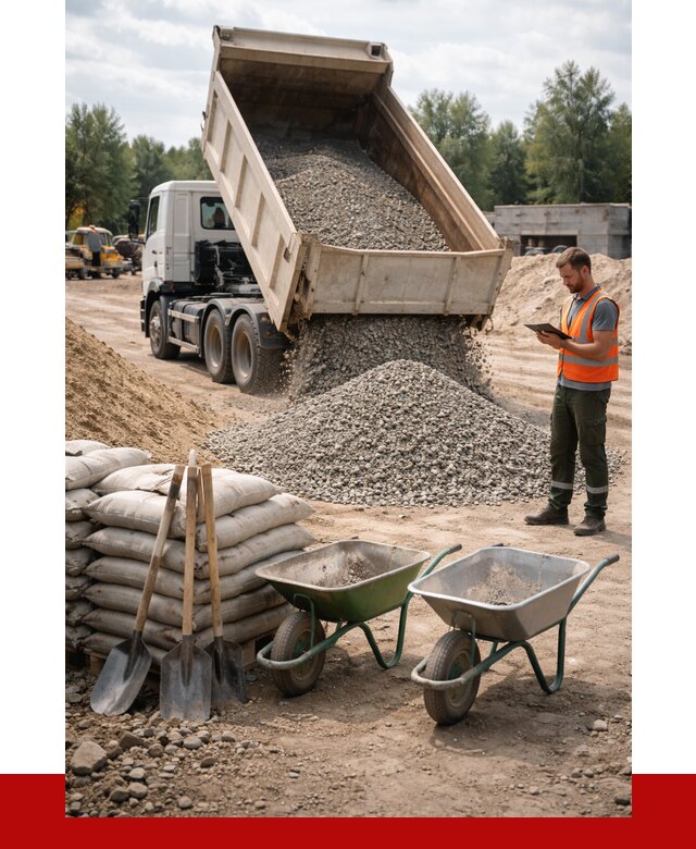 Доставка нерудных материалов в Усолье-Сибирском от 1238 руб. | ПРОНЕРУДСль