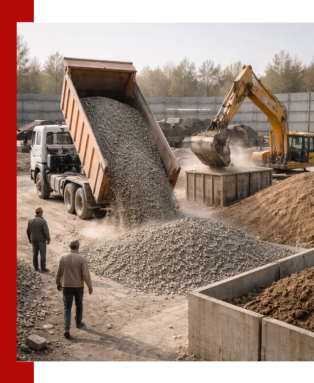 Доставка нерудных материалов с погрузкой и разгрузкой в Усолье-Сибирском