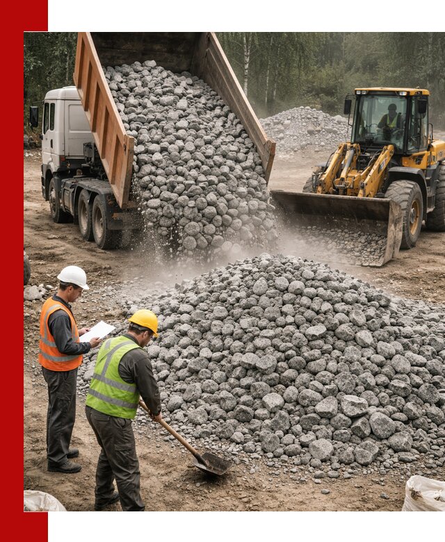 Гранитный щебень фракция 70-150 доставка в Усолье-Сибирском