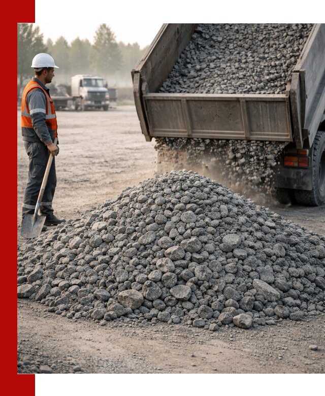 Гранитный щебень фракции 100–201 для строительства в Усолье-Сибирском