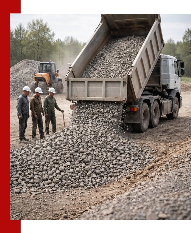 Доставка гравийного щебня фракции 70-120 в Усолье-Сибирском