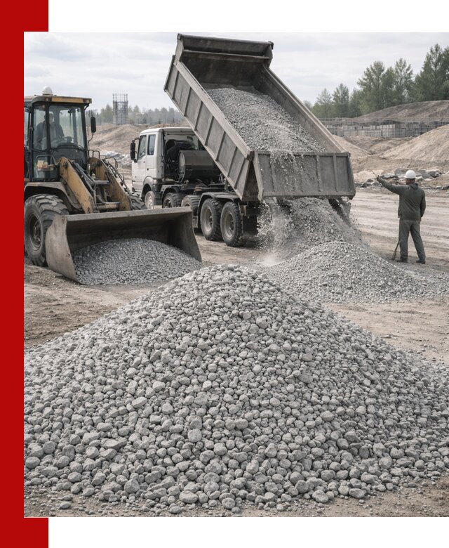 Доставка известнякового щебня фр. 5–20 в Усолье-Сибирском