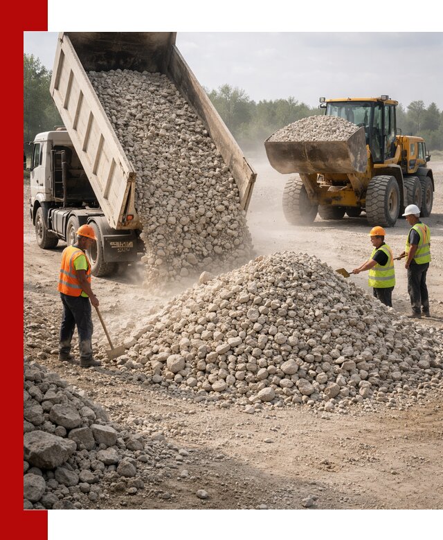 Доставка известнякового щебня фр. 40-70 в Усолье-Сибирском