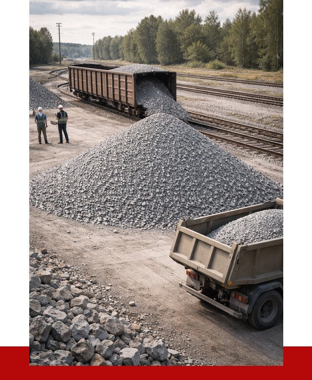Железнодорожный щебень 20-60 в Усолье-Сибирском от 1754 р. | ПРОНЕРУДСль