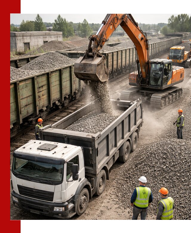 Железнодорожный щебень фракция 25–60 для поставок в Усолье-Сибирском