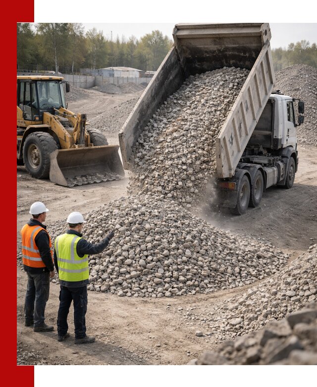 Вторичный щебень фракция 40–70 доставка в Усолье-Сибирском