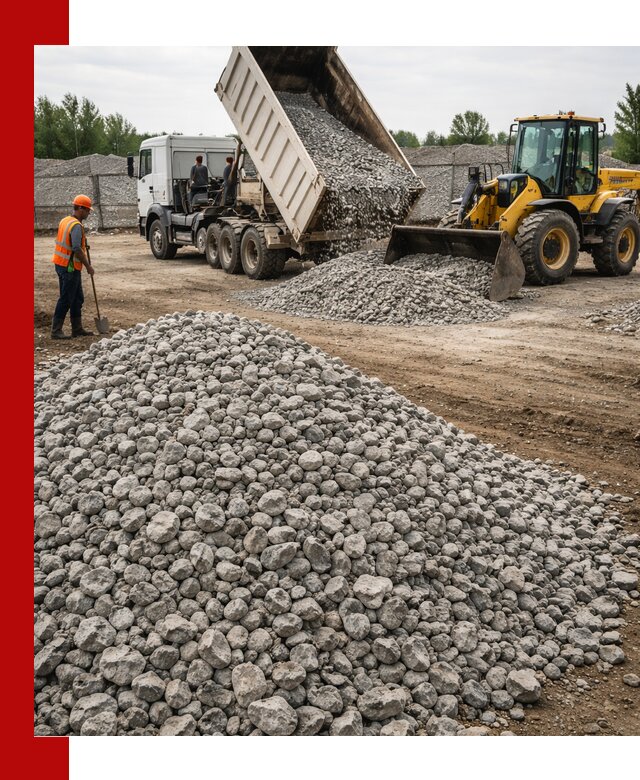 Доставка бетонного щебня фракции 40-70 в Усолье-Сибирском