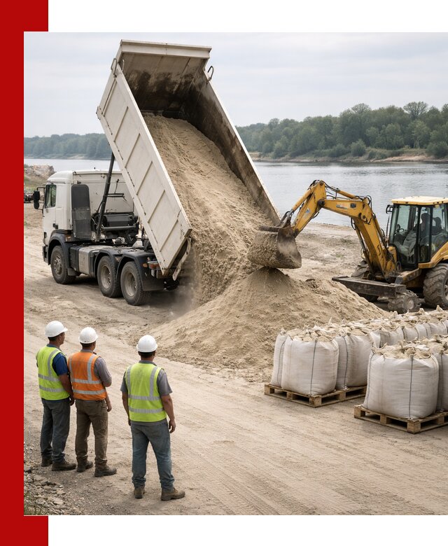 Доставка речного песка в Усолье-Сибирском самосвалами и погрузкой