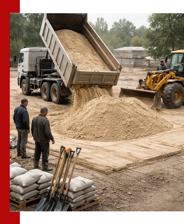 Доставка мытого песка в Усолье-Сибирском с самосвалами по выгодной цене