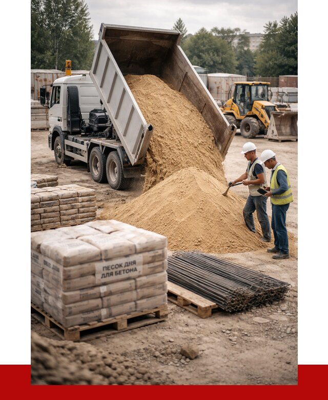 Песок для бетона в Усолье-Сибирском от 2580 р. с доставкой, ПРОНЕРУДСль