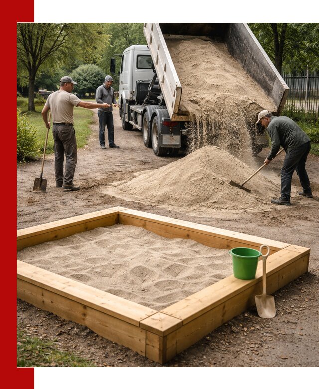 Песок для песочницы с доставкой в Усолье-Сибирском недорого и чистый