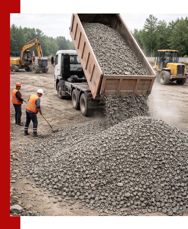 Доставка гравия фракции 40-70 в Усолье-Сибирском оптом и в розницу