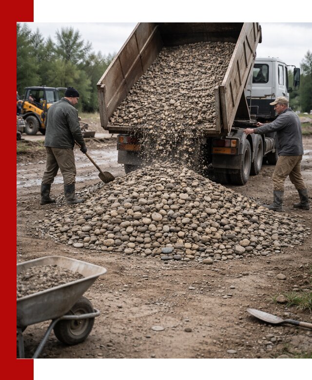 Доставка гальки речной оптом и в розницу в Усолье-Сибирском