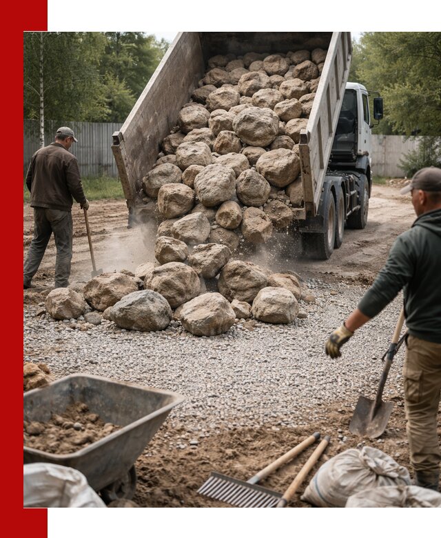 Доставка и укладка булыжника в Усолье-Сибирском