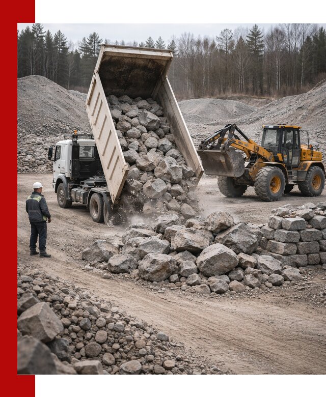 Доставка и продажа бутового гранитного камня в Усолье-Сибирском