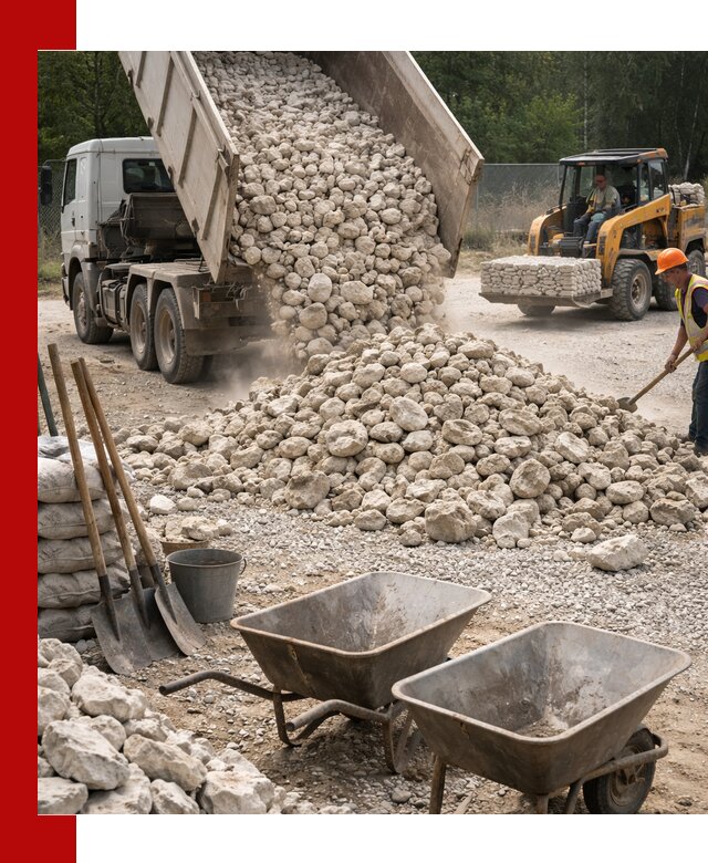 Доставка и продажа бутового известнякового камня в Усолье-Сибирском