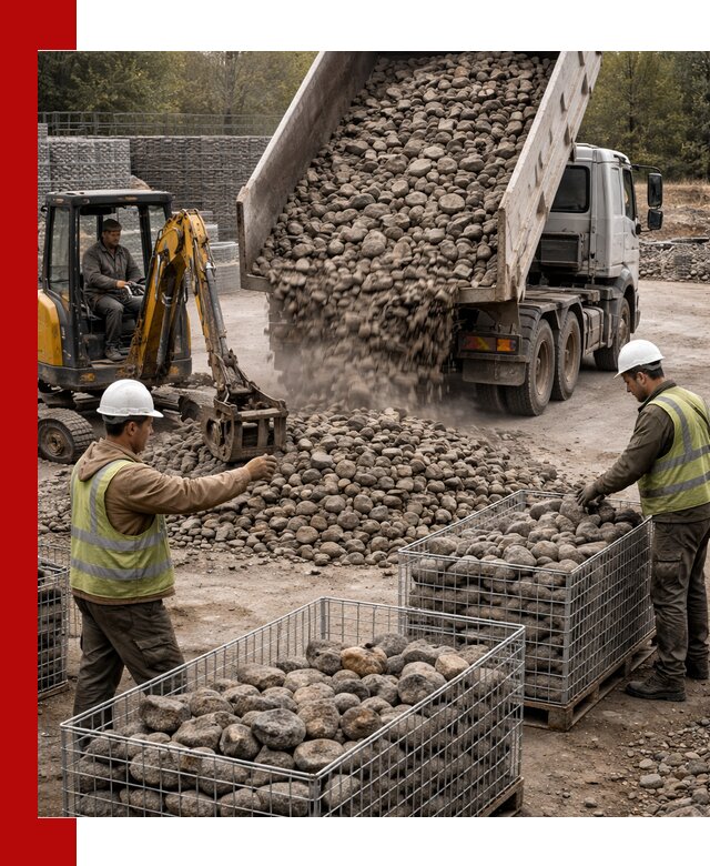 Камень для габионов фракция 100–201 в Усолье-Сибирском