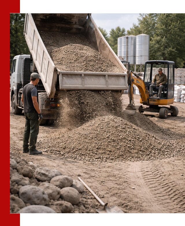 Доставка ПГС С3 в Усолье-Сибирском самосвалами и миксерами