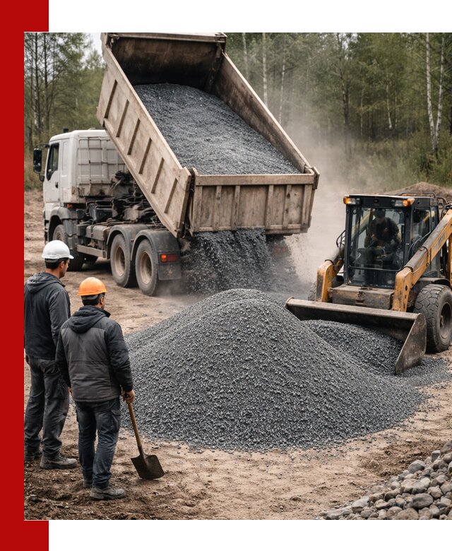 Гранитный отсев 0-5 с доставкой и разгрузкой в Усолье-Сибирском