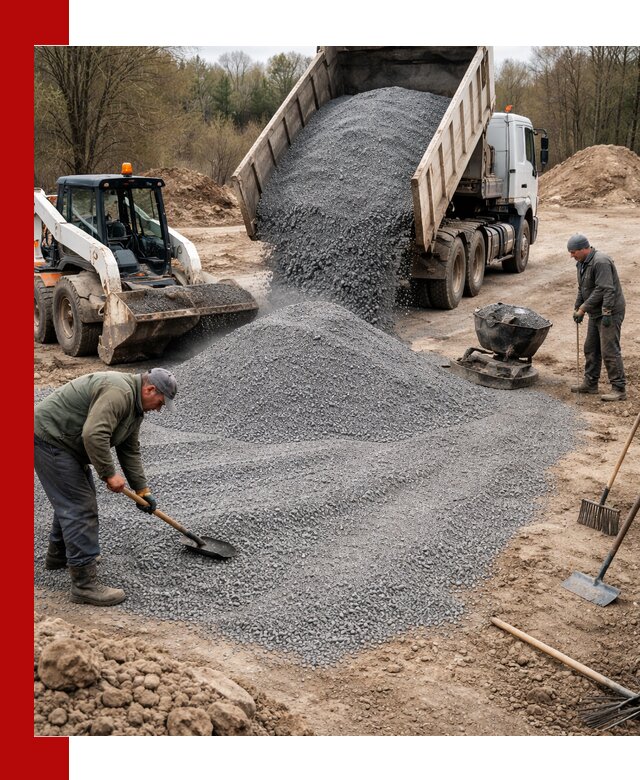 Отсев для подсыпки в Усолье-Сибирском — доставка и подсыпка на участок