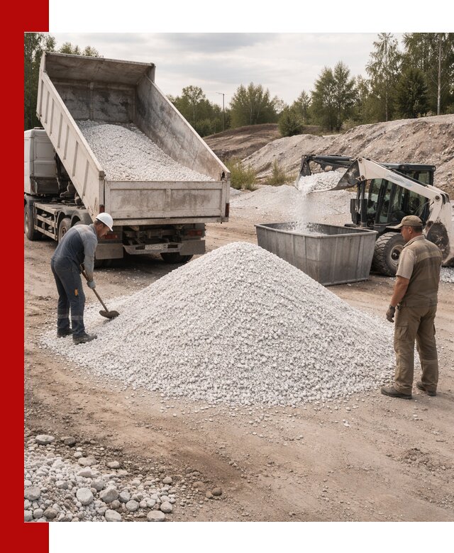 Доставка и продажа белой мраморной крошки в Усолье-Сибирском