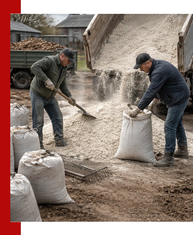 Доставка извести пушонки в Усолье-Сибирском оптом и мелким оптом