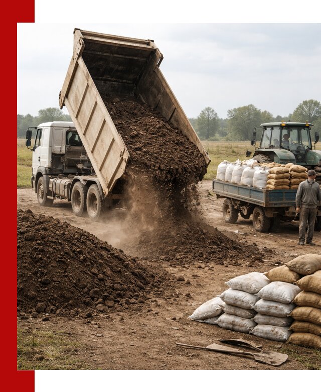 Доставка грунта и удобрений оптом в Усолье-Сибирском для сельхоз и строительства