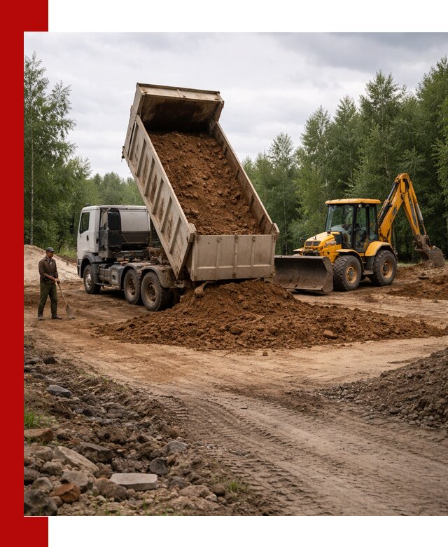 Доставка суглинка самосвалами в Усолье-Сибирском подсыпка и планировка