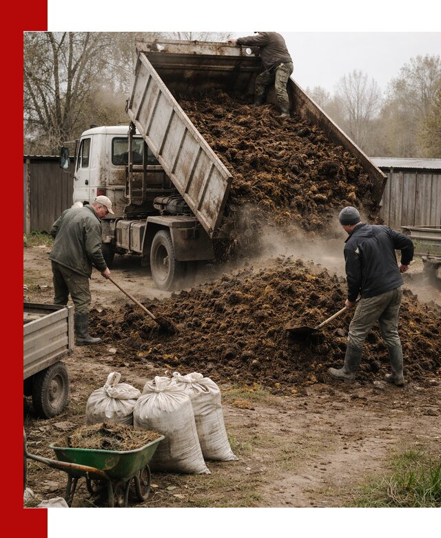 Доставка коровьего навоза самосвалом в Усолье-Сибирском