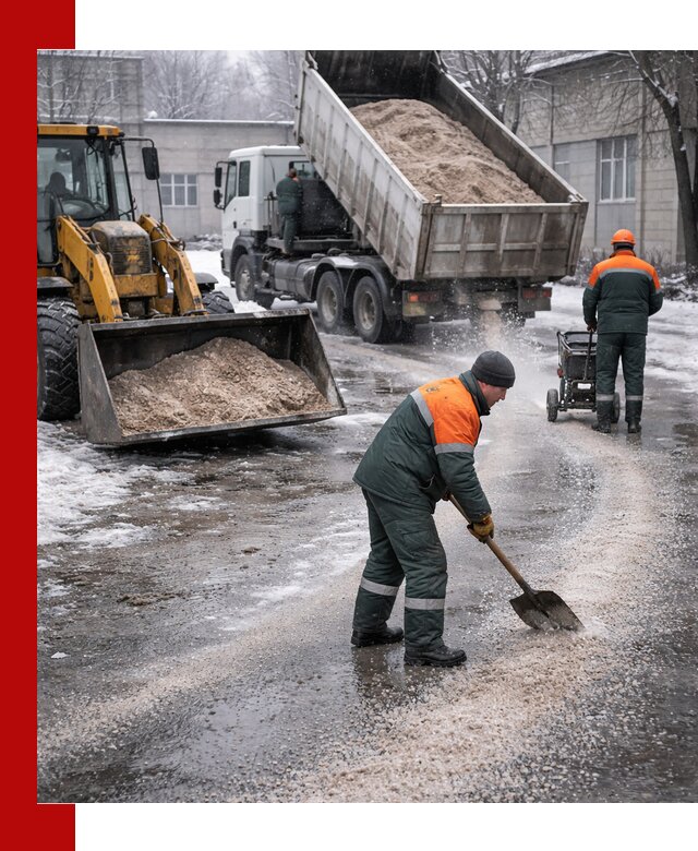 Реагент против гололеда с доставкой и нанесением в Усолье-Сибирском