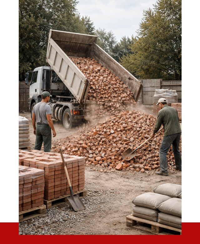 Бой кирпича в Усолье-Сибирском с доставкой от 4334 руб/куб | ПРОНЕРУДСль