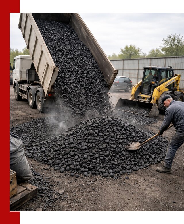 Доставка угля орех в Усолье-Сибирском оптом и в розницу