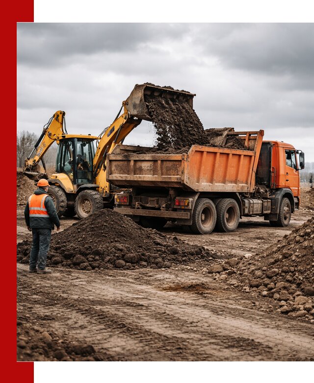 Вывоз грунта и строительного мусора в Усолье-Сибирском грузовыми самосвалами