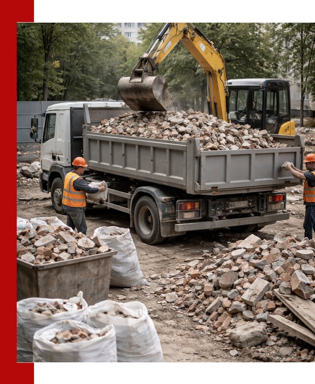 Вывоз строительного мусора в Усолье-Сибирском с самосвалами и контейнерами