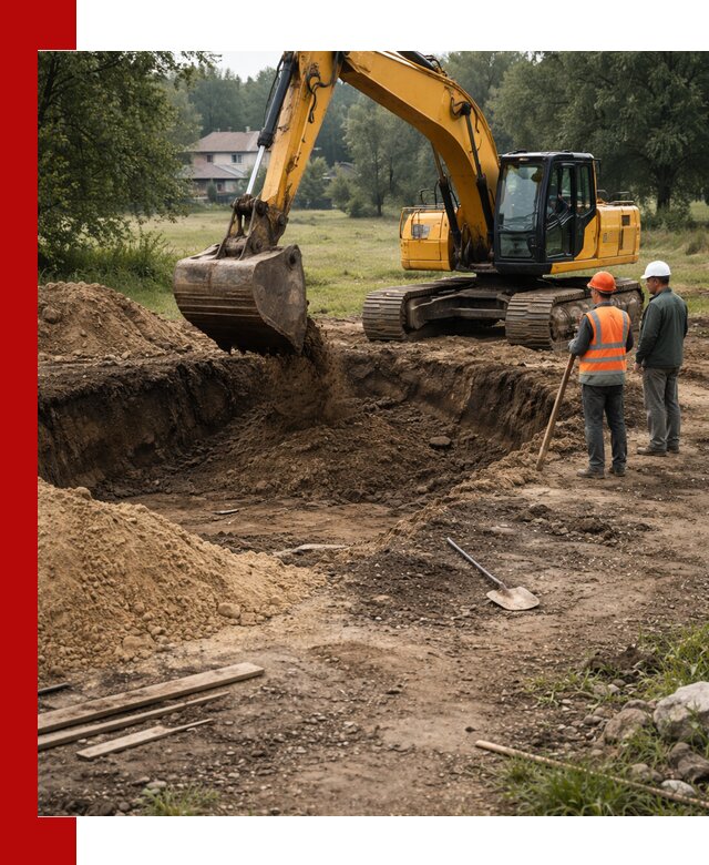 Рытье котлована под фундамент в Усолье-Сибирском (быстро и недорого)