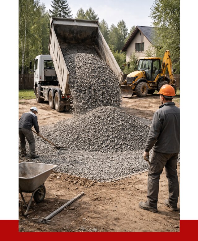 Отсыпка участка щебнем в Усолье-Сибирском от 6708 р. ПРОНЕРУДСль