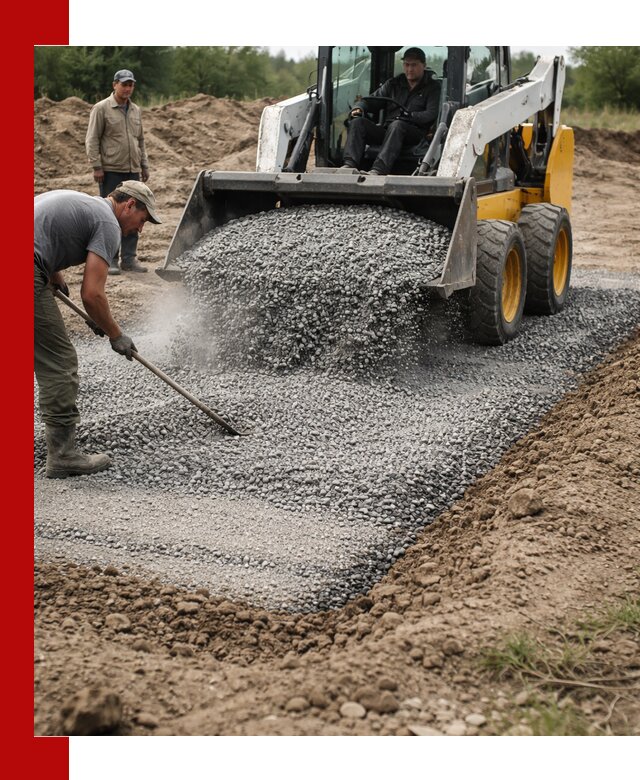 Устройство щебеночной подушки в Усолье-Сибирском для дорог и фундаментов